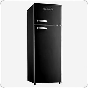 Wolkenstein Retro Kühl-Gefrierkombination Schwarz 211 L freistehend Kühlschrank