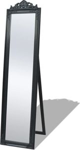 The Living Store Standspiegel im Barock-Stil 160x40 cm Schwarz