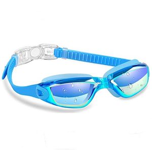 Silikon Unisex Kinder Kind Anti-Fog Schwimmbrille Brille blau grün 