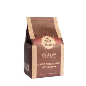 Vietnamesisches Kaffee-Starterset VietBeans gemahlen - 2 x 250g gemahlener Röstkaffee + Filter (Phin) + gez. Kondensmilch