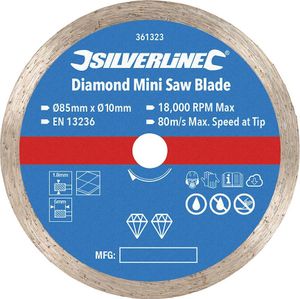 Mini-Diamant-Trennscheibe Durchmesser: 85 mm, Bohrung: 10 mm