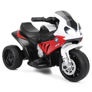 COSTWAY BMW 6V Kindermotorrad, Motorrad mit Stützrädern und Scheinwerfer, Musikmodus, Motorrad für Kinder von 18-36 Monaten, rot
