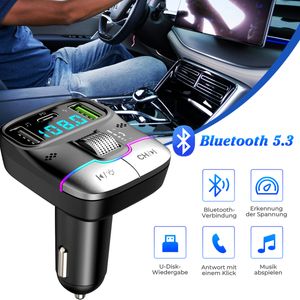 7Magic Bluetooth 5.3 FM Transmitter für Auto, MP3-Player KFZ-Transmitter 2 Mikrofone, Typ C PD 25W Dual USB Schnell ladegerät Auto, Bass-Boost