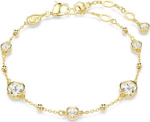 Swarovski Imber Armband, Rundschliff, Weiß, Goldlegierungsschicht Gr.M