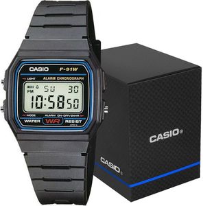 Casio Collection F-91W-1YEG | Dětské digitální náramkové hodinky Denní alarm