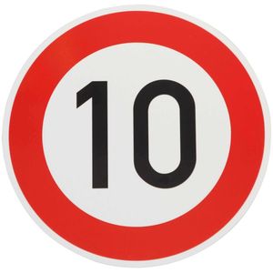 ORIGINAL Verkehrzeichen 10 KM/H Schild Nr. 274-10 nach StVO und RAL Verkehrsschild Straßenschild Metall zum 10. Geburtstag als 10km Geburtstagsschild 42 cm Metall mit Folie-Typ1