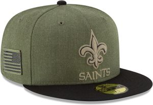 New Era - NFL New Orleans Saints On Field Salute to Service 2018 59Fifty Fitted Cap - Olivgrün : 7 1/4 (57,7cm) Olivgrün