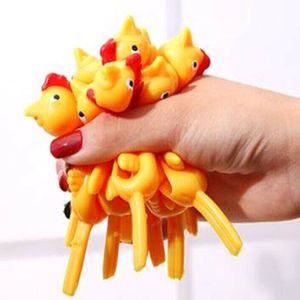 20 STÜCKE Sticky Flying Rubber Chicken Stretchy Truthahn Finger Schleuder Kinder Kinderspielzeug Sonstiges Kreativspielzeug