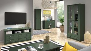 Wohnzimmer Komplett - Set A Segnas, 5-teilig, Farbe: Grün