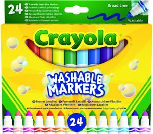 Crayola Waschbare Marker Kegelspitze Junior 24-teilig, Farbe:Multicolor