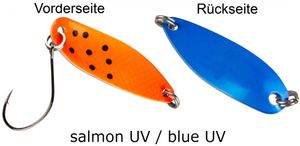 FTM Spoon Hammer Blinker 3,2g - Forellenblinker, Farbe:salmon UV/blue UV