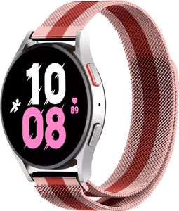 Strap-it Milanese Armband - Kompatibel mit Samsung Galaxy Watch 5 Armband 44mm Edelstahl Armband mit Magnetverschluss - Ersatzarmband - Hochwertiges Material - für Samsung Galaxy Armband Rot