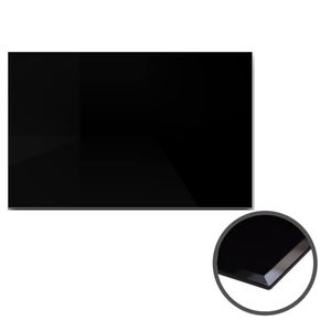 HOOZ Glasplatte für Kaminofen und Tischplatte in 100x80cm Facettenschliff, Schutzplatte mit 6mm ESG Sicherheitsglas, Funkenschutzplatte, Glasboden für Kamin (Schwarz)