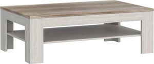Couchtisch DURO 120 x 75 cm Optik Pinie weiß / Eiche antik