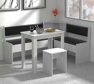 EsalMini Essgruppe mit Eckbank weiß. EsalMini Essgruppe mit Eckbank weiß.