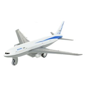 Metall-Flugzeugrückzug weiß 14 x 13 cm