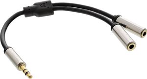 InLine® Slim Audio Y-Kabel Klinke 3,5mm ST an 2x Klinke BU, 2m