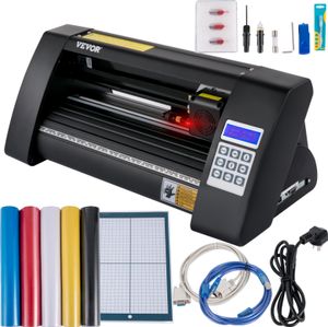 VEVOR Vinyl Schneideplotter 375 mm, Folienschneider Max. Schnittbreite 285 mm, Plottermaschine Signmaster-Software, Plotter Windowskompatibel, Folienplotter Halbautomatisch Schnittpräzision ±0,001 mm