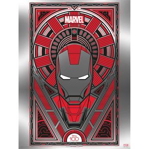 Iron Man - Poster "D100 Deco Luxe", Metallic PM7327 (40 cm x 30 cm) (Rot/Silber)