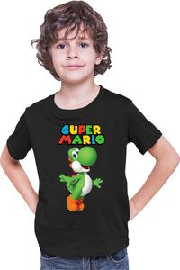 Yoshi Jumping Kinder T-shirt Super Mario Luigi Bowser Nintendo, 7-8 Jahr - 128/Schwarz