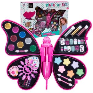MalPlay Makeup Set für Kinder | Schmetterling | echtes Schminkset | Geschenk Set für Mädchen | ab 3 Jahren