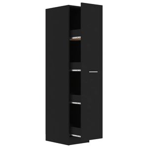 vidaXL Lekárnická skriňa čierna 30x42,5x150 cm odvodený výrobok z dreva
