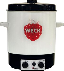 Słoik na przetwory WECK 29 l Ø35 cm emaliowany na biało z zegarem