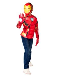 Iron Man Oberteil mit Maske Einheitsgröße für Kinder