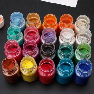 24 Farbe Mica Epoxidharz-Dye-Perlen-Pigment natürlicher Glimmer Mineral Pow Neu-