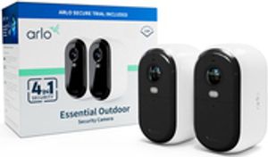Arlo Essential VMC2250: IP Kamera 2er Pack, IP-Sicherheitskamera, Innen & Außen, Kabellos, Decke/Wand/Stange, Weiß, Bullet