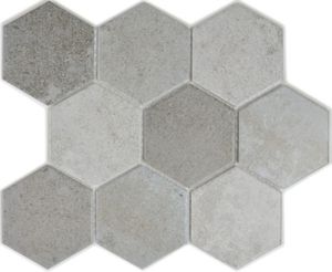 Mosani MOS11F-0204_f, Mosaik, Keramik, Grau, Indoor, Rechteck, 256 mm