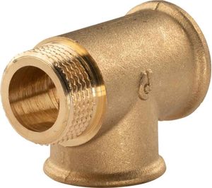 Messing Gewinde-Fitting T-Stück 3/4' IG - 3/4' IG - 3/4' AG (DN20) - schwere Ausführung