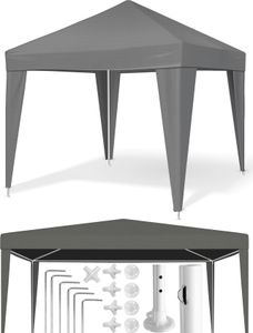 MalTec namiot ogrodowy altana Komercyjna altana ogrodowa 3x3m SZARA, stal, wysokość 190cm Wodoodporna, solidna i wytrzymała