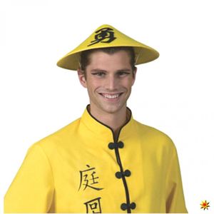 Chinesenhut gelb für Erwachsene