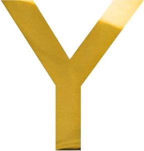 Oblique Unique Bügelbild Buchstabe Y Bügelfolie für DIY Gestaltung Beschriftung von Kleidungsstücken uvm. - gold