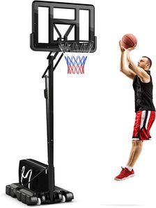 GOPLUS Basketballkorbständer tragbar, Basketballkorb höhenverstellbar 245 bis 305 cm, Basketballanlage auf Rädern für Kinder und Jugendliche