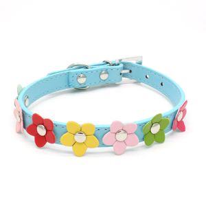 Mädchen Welpenhalsbänder Rosa Hundehalsband mit Strass Schleife Knoten Kristall Diamant Bunte Blume,Blau,S
