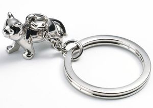 FORMANO Schlüsselanhänger Katze Kätzchen Metall silber in Geschenkbox NEU 