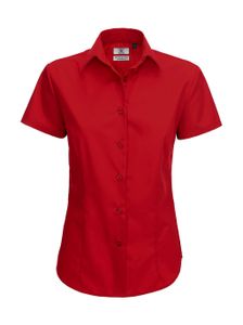 B&C Damen Business Bluse Oberteil T-Shirt Longsleeve Shirt kurzarm, Größe:M, Farbe:Deep Red