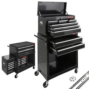 Dielenský vozík AREBOS 9 priehradiek | vrátane protišmykových rohoží | pojazdný a odnímateľný vrchný diel | namontovaný na guľôčkových ložiskách | vrátane parkovacích bŕzd | čierny