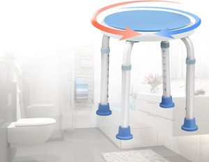 Sprchová stolička 36-51 cm Výškovo nastaviteľná sprchová stolička Kúpeľňová stolička 360° otočná sprchová pomôcka Protišmykové sprchové sedadlo z hliníka a plastu (typ A) CEEDIR