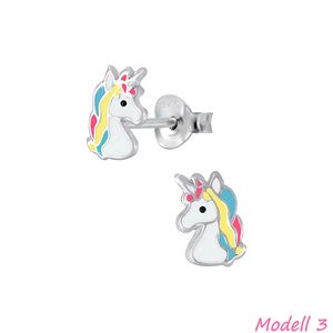 Kinder Ohrstecker „Einhorn“ 925 Silber Ohrringe für Mädchen Modell 3