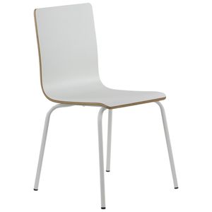 Stacionární konferenční židle WERDI B, opěrák a sedák z laminované překližky, kovový rám s práškovým nástřikem, bílý/bílý