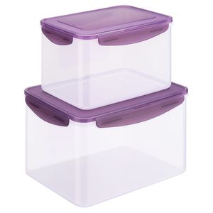 Navaris 2x Frischhaltedose Dose 9 l & 4,8 l - Behälter mit Deckel - Set Vorratsdose Box für Lebensmittel - Aufbewahrung Frischhaltebox Kunststoff