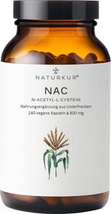 Naturkur® NAC 800 mg - 240 Kapseln im Apothekerglas - Vegan, ohne Zusatzstoffe, in Handarbeit hergestellt in Unterfranken