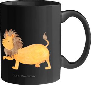 Mr. & Mrs. Panda Tasse Sternzeichen Löwe - Schwarz - Geschenk, Bürotasse, Geburtstag Juli, Tasse mit Zitaten, Teetasse, Löwe Sternzeichen, Porzellantasse, Aszendent