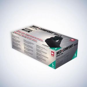 Med-Comfort Vitril Einmal Vinyl-Nitril Schutz- und Untersuchungshandschuhe schwarz, Größe:M, Inhalt:100 Stück