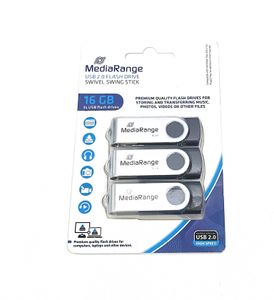 MediaRange USB-Stick 16GB USB 2.0 Flexi 3er-Pack
