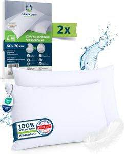 Sensalou Kopfkissenbezug wasserdicht 50x70 cm - 2er Pack