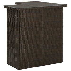 vidaXL 16-tlg. Gartenbar-Set mit Kissen Poly Rattan Braun